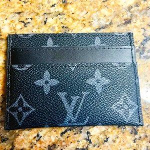 LOUIS VUITTON BLACK MONOGRAM DOUBLE CARD HOLDER M62170